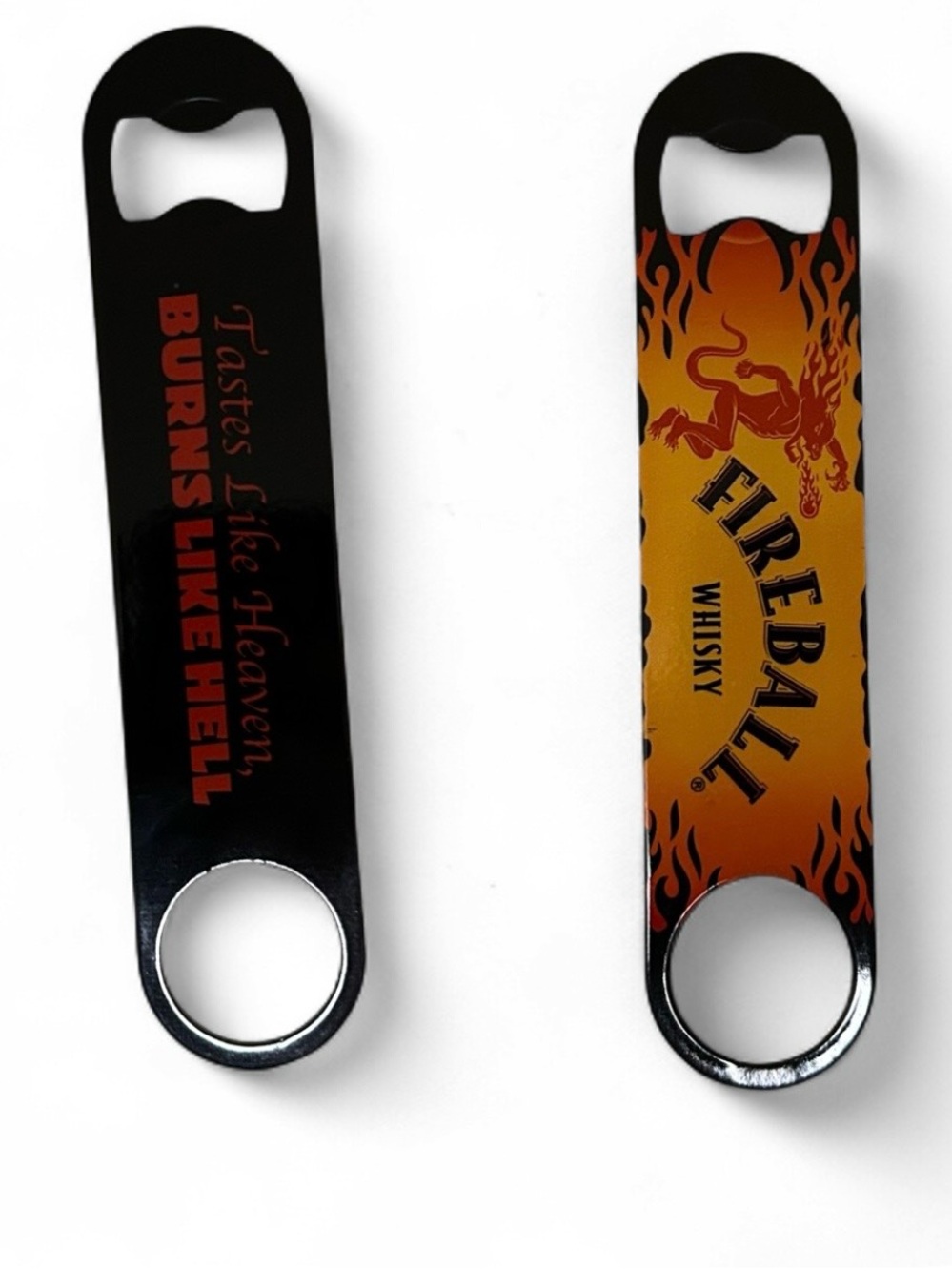 NEW Fireball Whiskey Bar Bottle Opener Black and Orange